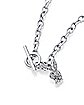 Clear CZ Playboy Bunny Toggle Dangle Necklace