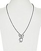 Clear CZ Outline Playboy Bunny Necklace