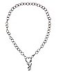 Clear CZ Heart Playboy Bunny Chain Necklace