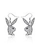 Paved CZ Playboy Bunny Dangle Earrings