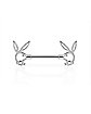 Clear CZ Outline Playboy Bunny Nipple Barbells - 14 Gauge