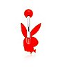 Red Playboy Bunny Belly Ring - 14 Gauge
