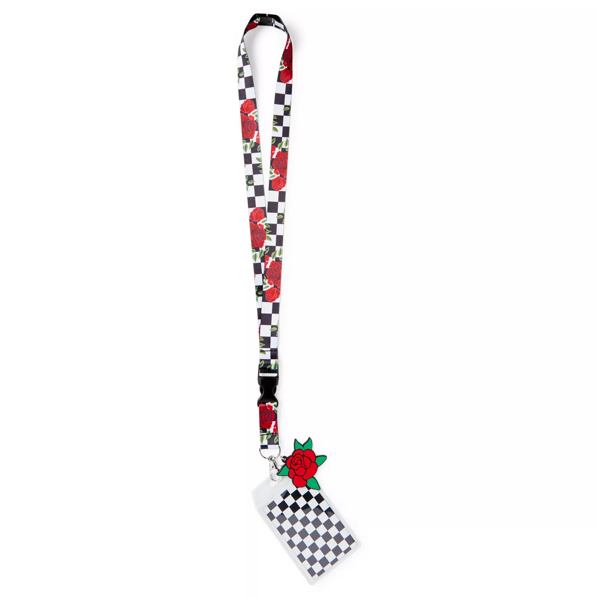 Checkered Rose Lanyard at Spencer's