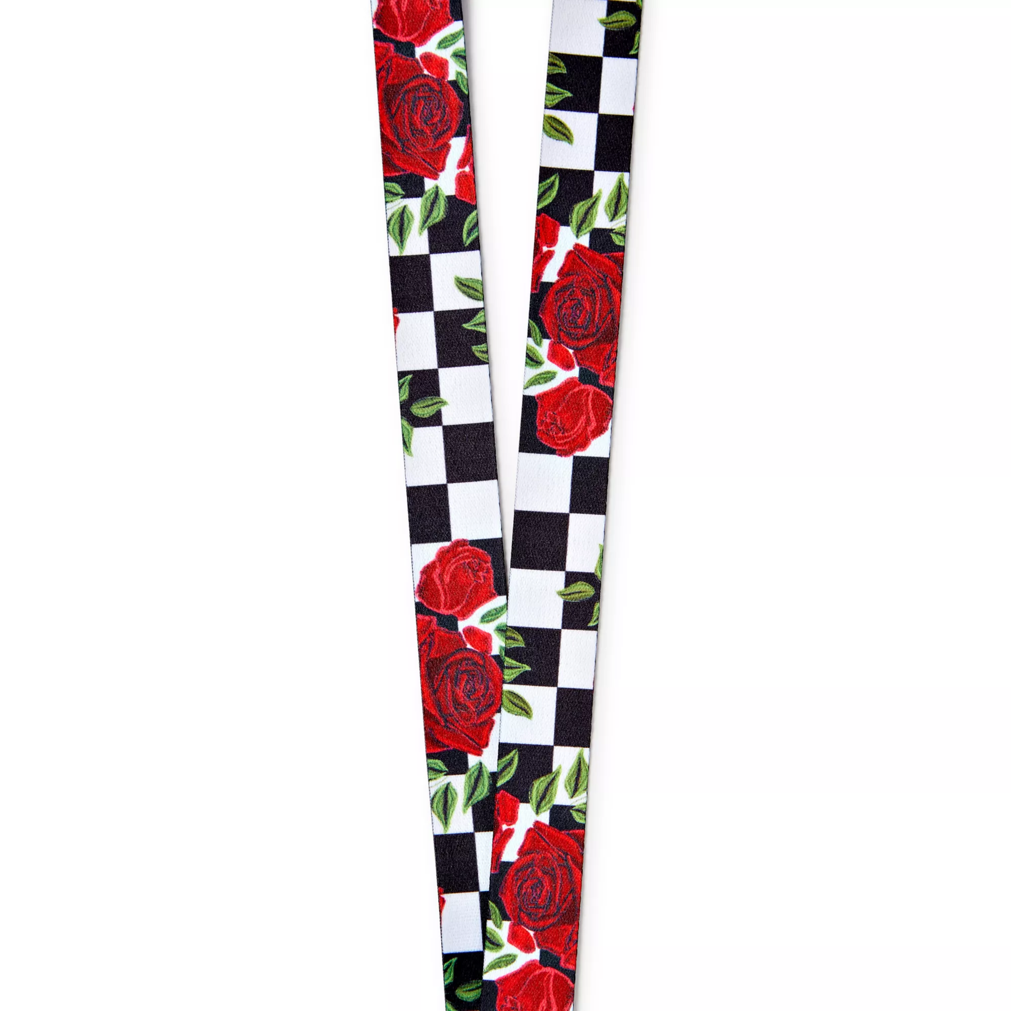 Checkered Rose Lanyard