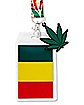Red Yellow and Green Weed Leaf Lanyard