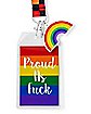 Checkered Rainbow Proud As Fuck Lanyard