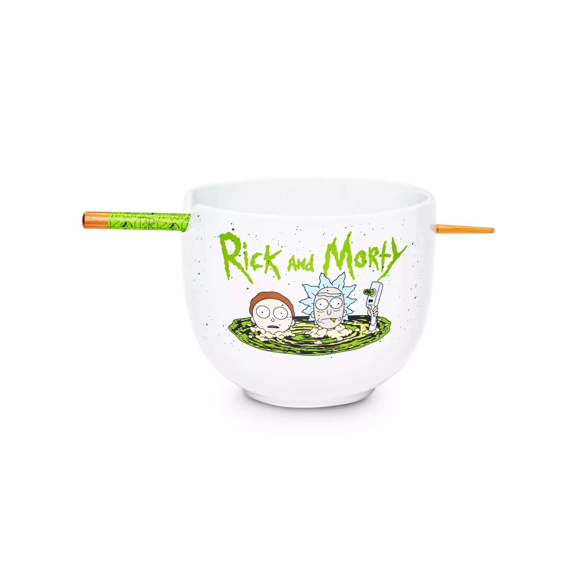 Rick and Morty Bowl with Chopsticks - 20 oz. at Spencer's