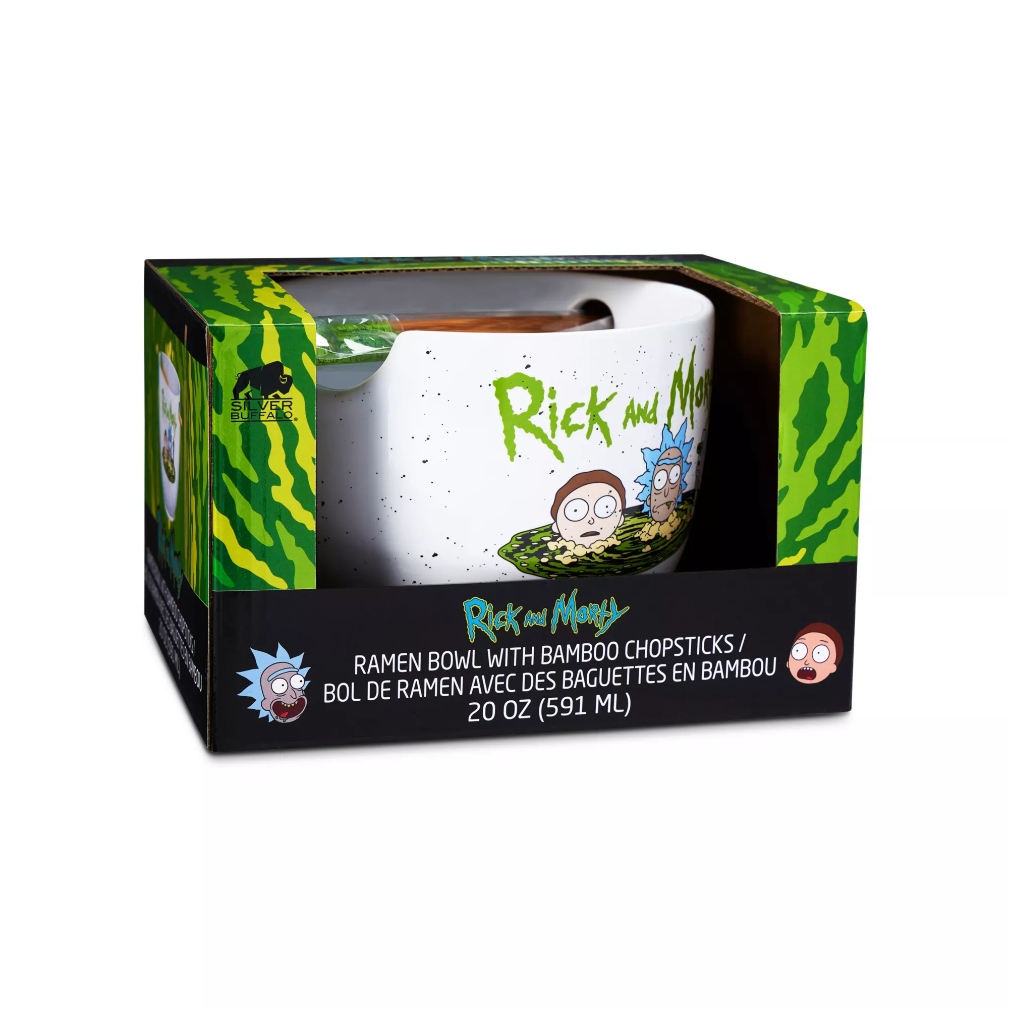Rick and Morty Bowl with Chopsticks - 20 oz. at Spencer's