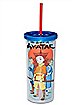 Aang and Friends Cup with Straw 20 oz. - Avatar the Last Airbender