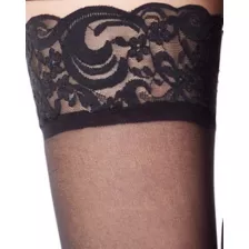 Black Lace Thigh High Stockings at Spencer's