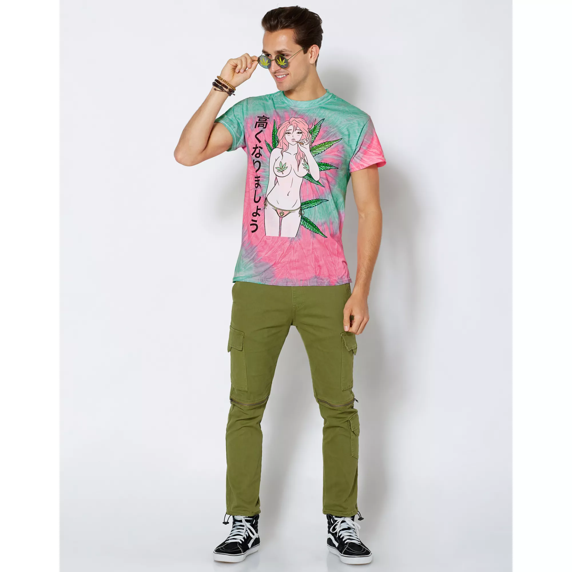 Tie Dye Mary Smokes T Shirt at Spencer's