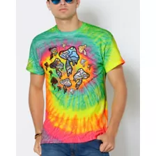 Tie Dye Floating Mushrooms T Shirt at Spencer's