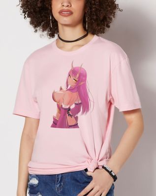 The Devil Is A Part-Timer Characters Juniors Pink T-shirt-Medium