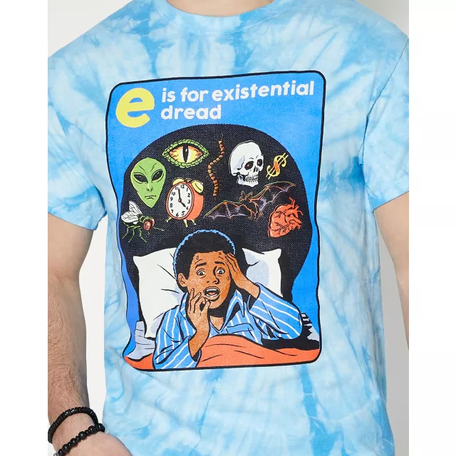 E is for Existential Dread T Shirt - Steven Rhodes at Spencer's
