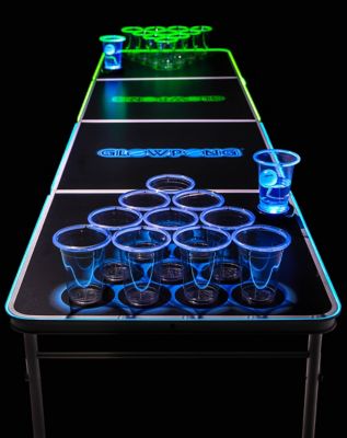 Glowing Green vs Blue Beer Pong Table - 8 ft.