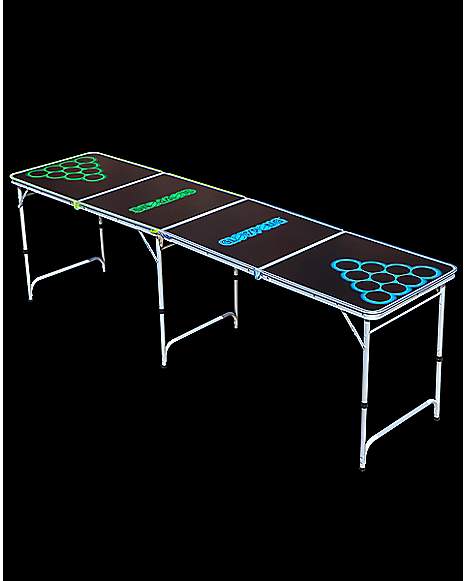 Glowing Green Vs Blue Beer Pong Table