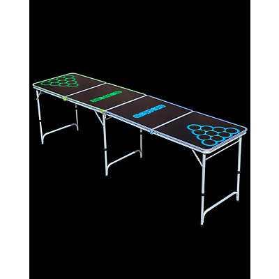 Glowing Green vs Blue Beer Pong Table - 8 ft. - Spencer's