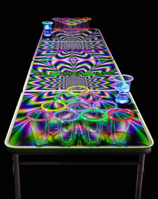 Glowing Psychedelic Beer Pong Table - 8 ft.