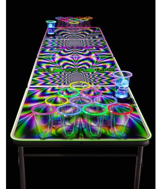Glowing Psychedelic Beer Pong Table - 8 ft.