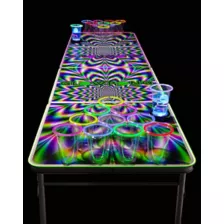 Glowing Psychedelic Beer Pong Table - 8 ft. at Spencer's