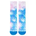Pink and Blue Weed Leaf Crew Socks at Spencer's