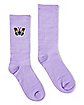 Purple Butterfly Athletic Crew Socks
