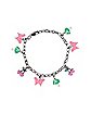 Butterfly and Mushroom Charm Chain Bracelet