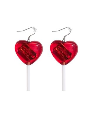 Love heart lollipop earrings.