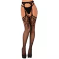Black Lace Pattern Garter at Spencer's