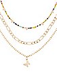 Multi-Pack Heart Bead Chain and Butterfly Choker Necklaces - 3 Pack