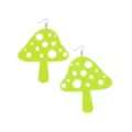 Neon Yellow Mushroom Dangle Earrings at Spencer's