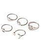 Muti-Pack Star and Moon Rings - 5 Pack