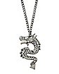 Hematite Dragon Pendant Necklace