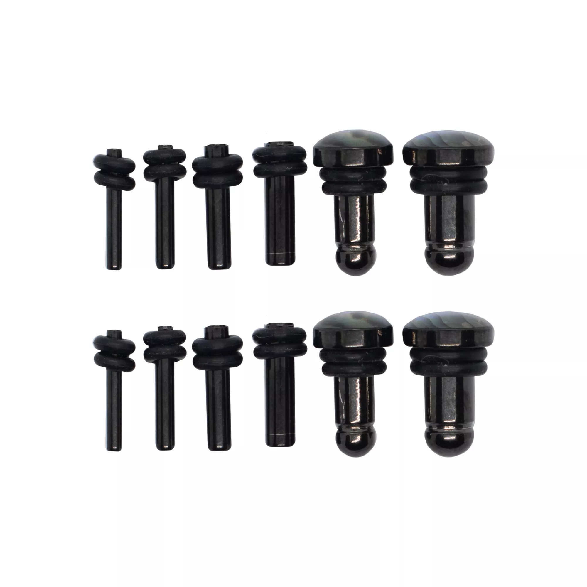 Multi-Pack Black Faux Abalone Plugs - 6 Pair at Spencer's