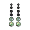 Multi-Pack Black Faux Abalone Plugs - 6 Pair at Spencer's