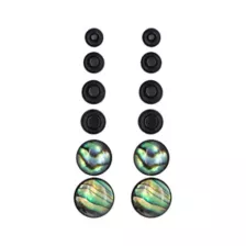 Multi-Pack Black Faux Abalone Plugs - 6 Pair at Spencer's
