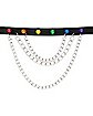 Rainbow 3 Chain Collar Choker Necklace