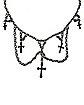 Black Cross Chain Choker Necklace