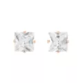 Square CZ Rose Goldplated Stud Earrings - 20 Gauge at Spencer's