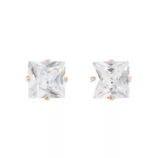 Square CZ Rose Goldplated Stud Earrings - 20 Gauge at Spencer's