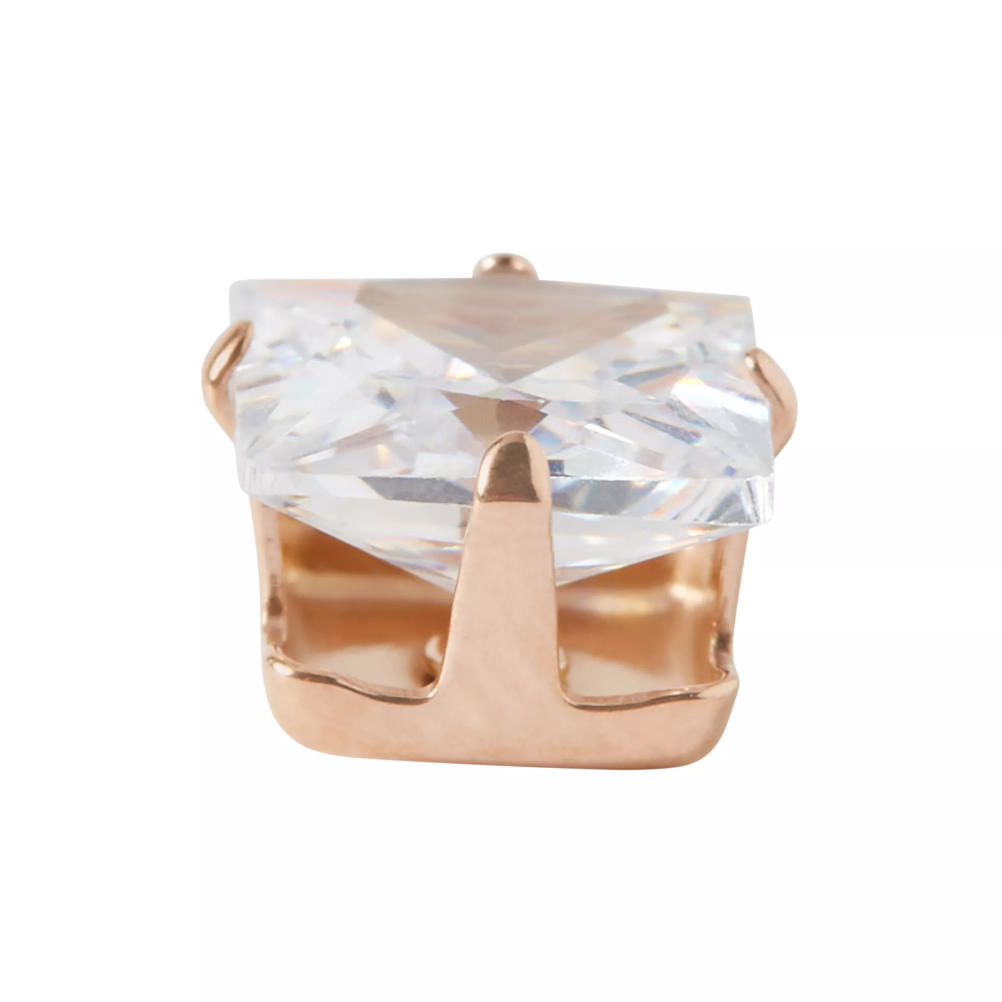 Square CZ Rose Goldplated Stud Earrings - 20 Gauge at Spencer's