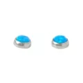 Round Blue Faux Opal Stud Earrings - 20 Gauge at Spencer's