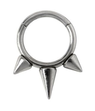 Black Spike Titanium Septum Ring - 16 Gauge