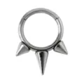 Silvertone Spike Titanium Septum Ring - 16 Gauge at Spencer's