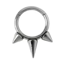 Silvertone Spike Titanium Septum Ring - 16 Gauge at Spencer's
