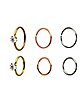 Multi-Pack CZ Hoop Nose Rings 6 Pack - 20 Gauge