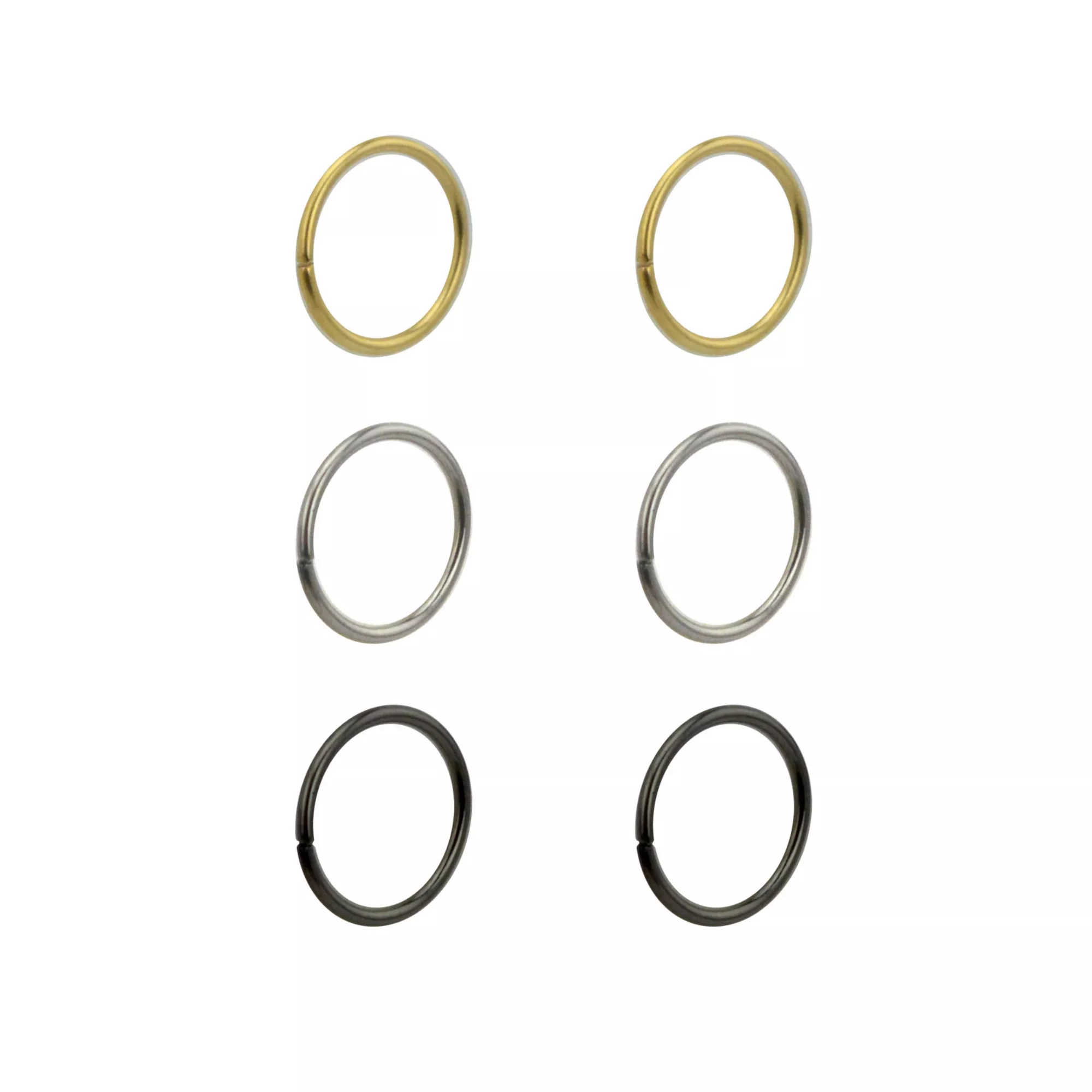 Multi-Pack ASTM F-136 Titanium Hoop Nose Rings - 6 Pack at Spencer's