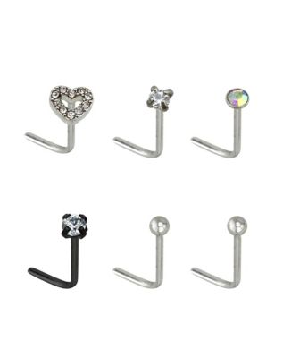 L shaped hot sale nose studs