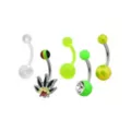 Multi-Pack CZ Weed Leaf Belly Rings 5 Pack - 14 Gauge at Spencer's