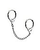 Handcuff Dangle Double Huggie Hoop Earring - 18 Gauge